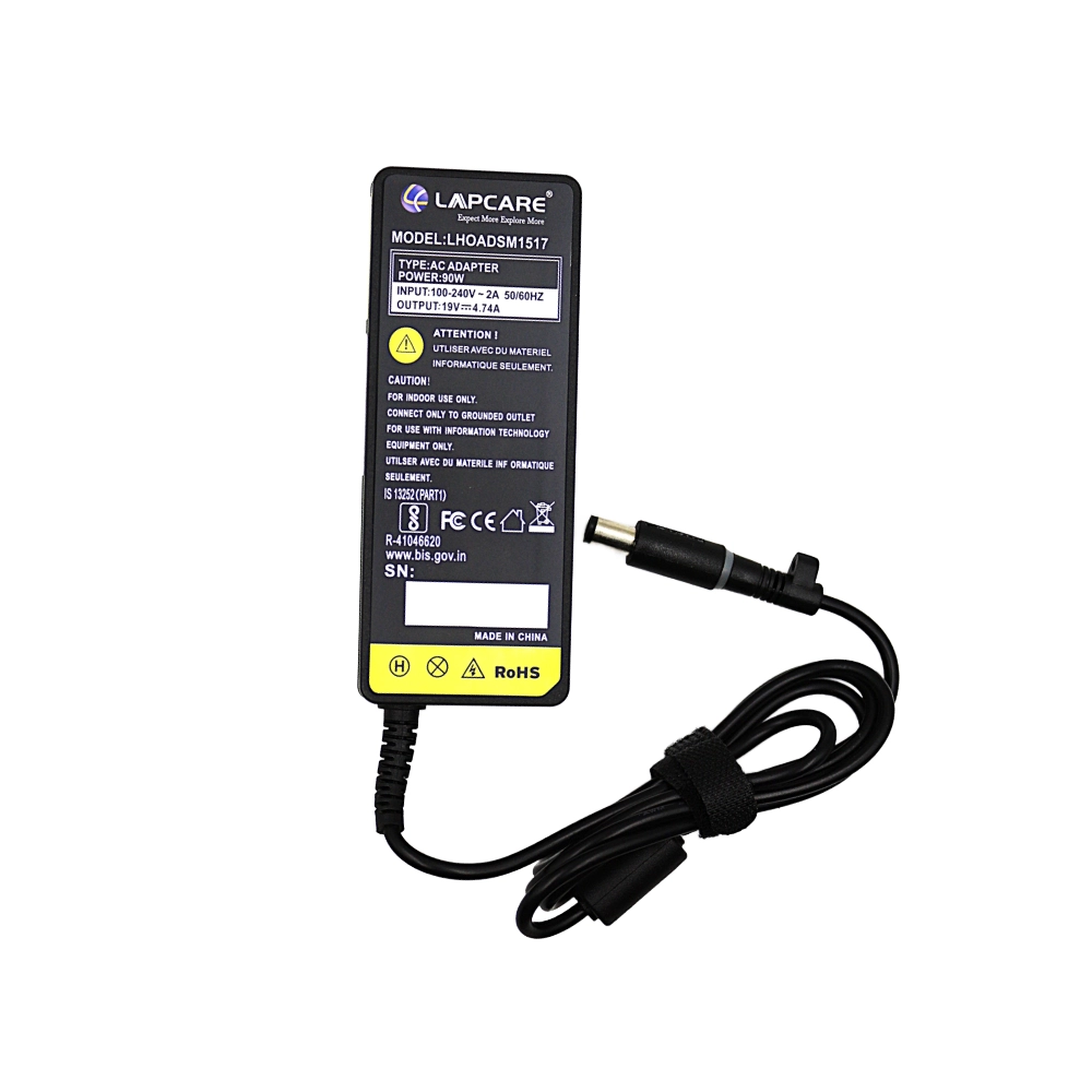 Lapcare Laptop Adapter Compatible For HP 90w | 19v/4.74a | 7.4mm x 5.0mm BIG Pin