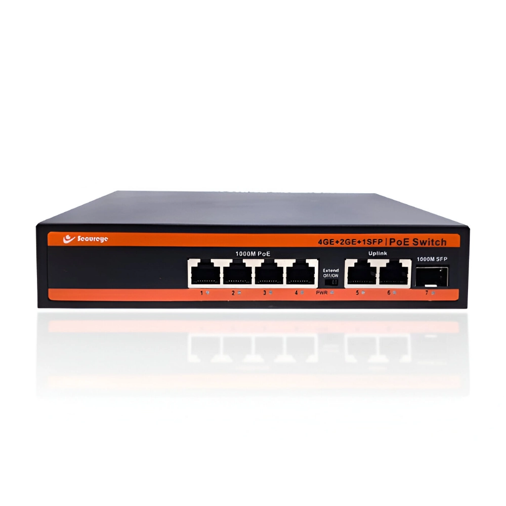 Secureye Poe Switch 4 Port (4 GE + 2 GE + 1 SFP Port) S-4GE2UG1UF-L-NB