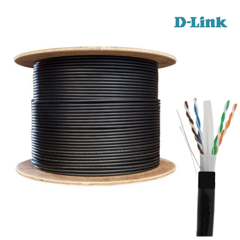 D-Link CAT6 Lan Cable Outdoor 305m Black 23AWG