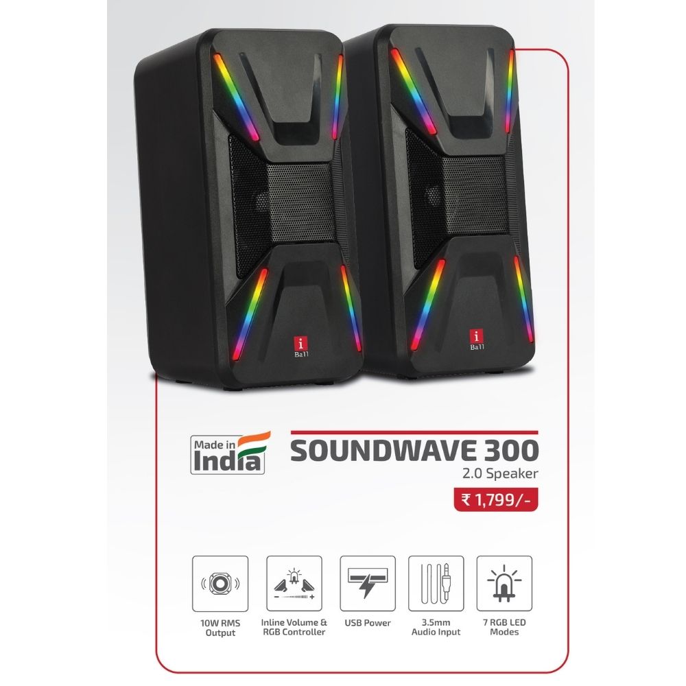 Iball Speaker SoundWave 300 USB 2.0 USB Powered RGB