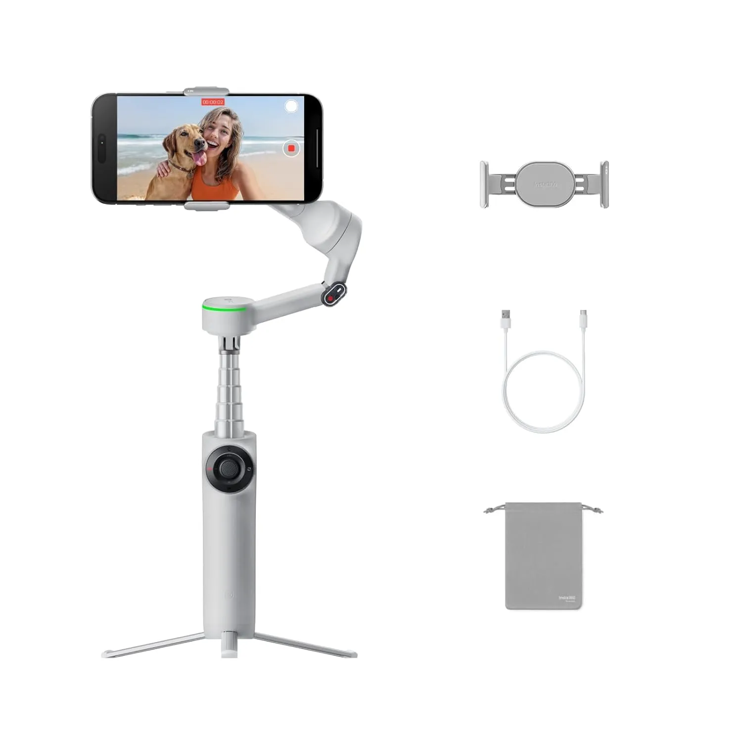 Insta360 AI Tracking Phone Gimbal Stabilizer Flow 2 Pro (Stone Gray)