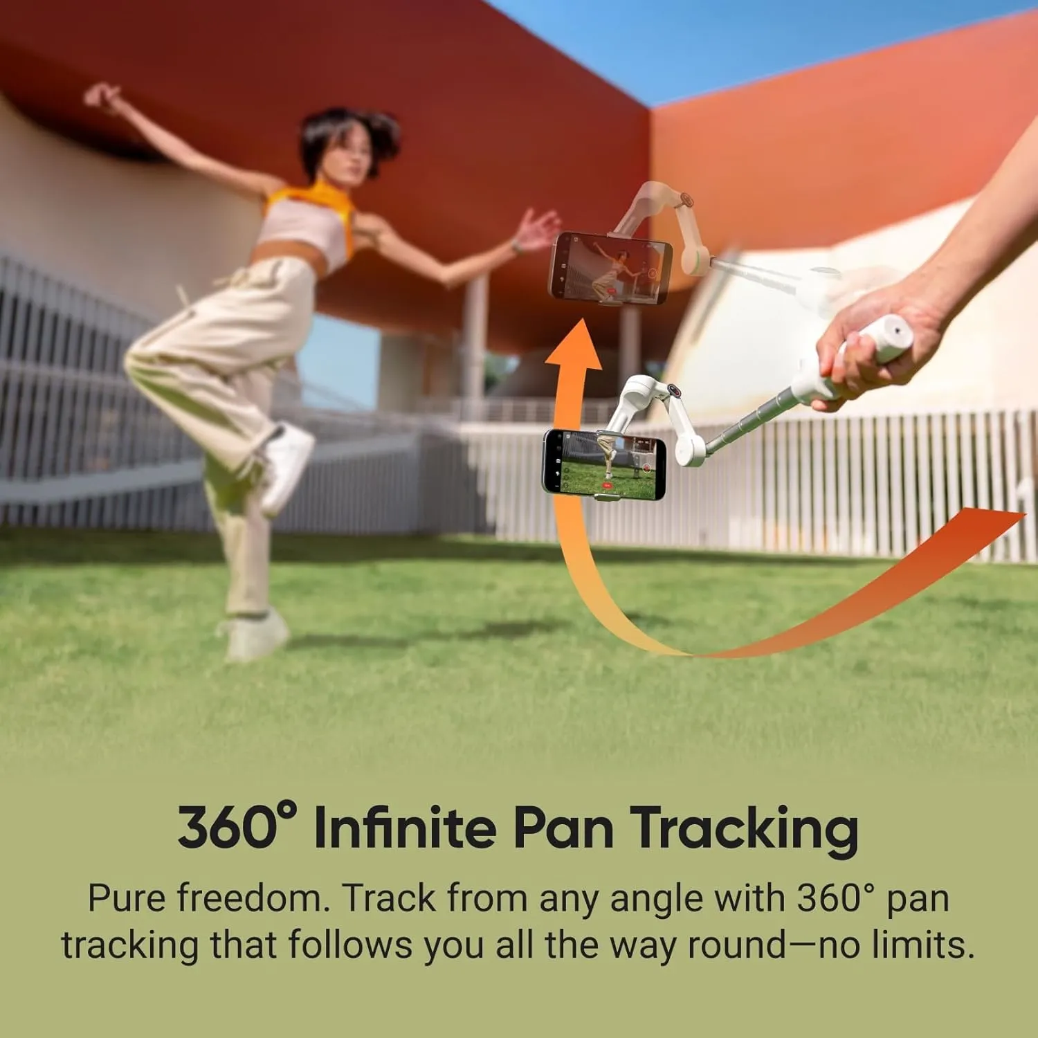 Insta360 AI Tracking  Phone Gimbal Stabilizer Flow 2 Pro (Stone Gray) view 3